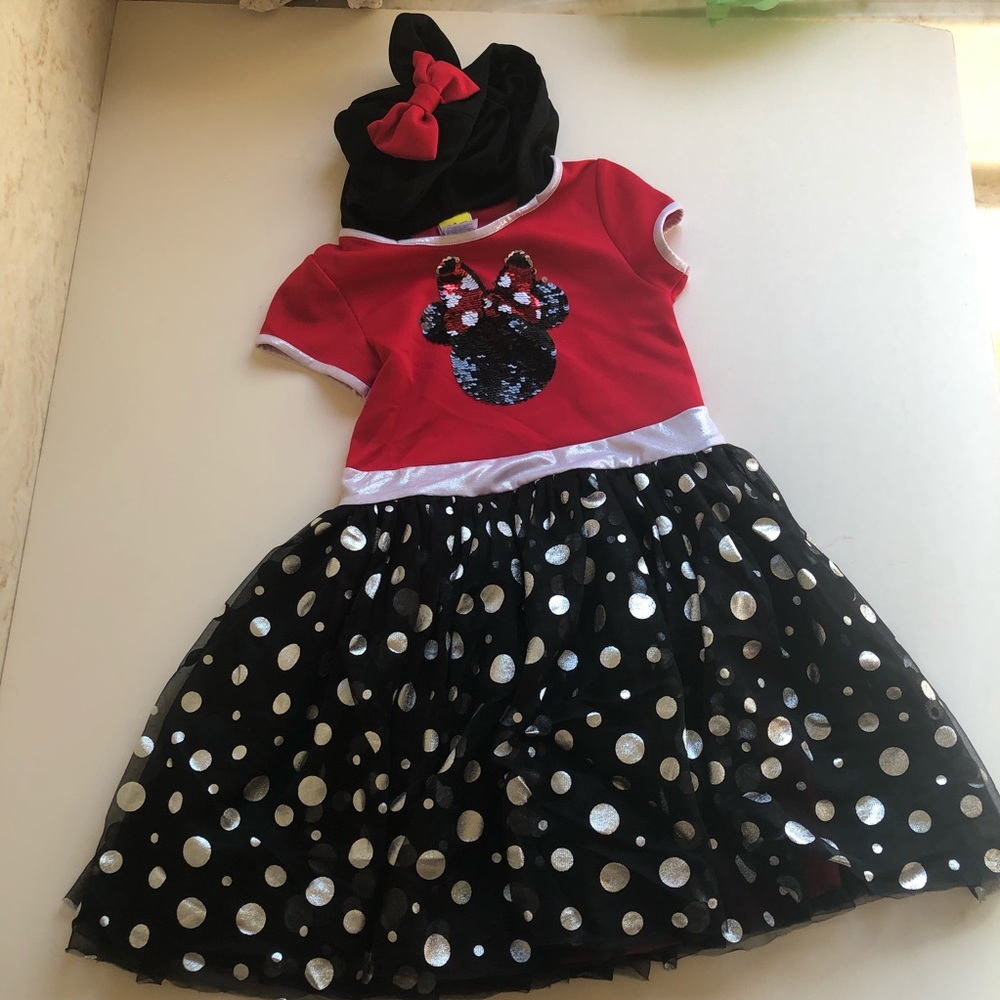 Disney Minnie Mouse Dress with Hood Size 7/8